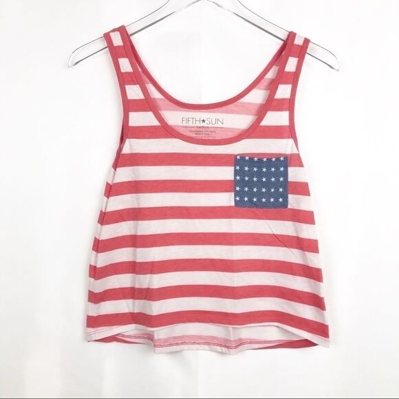 FIFTH SUN  American Flag cropped tank top. - Picture 1 of 3